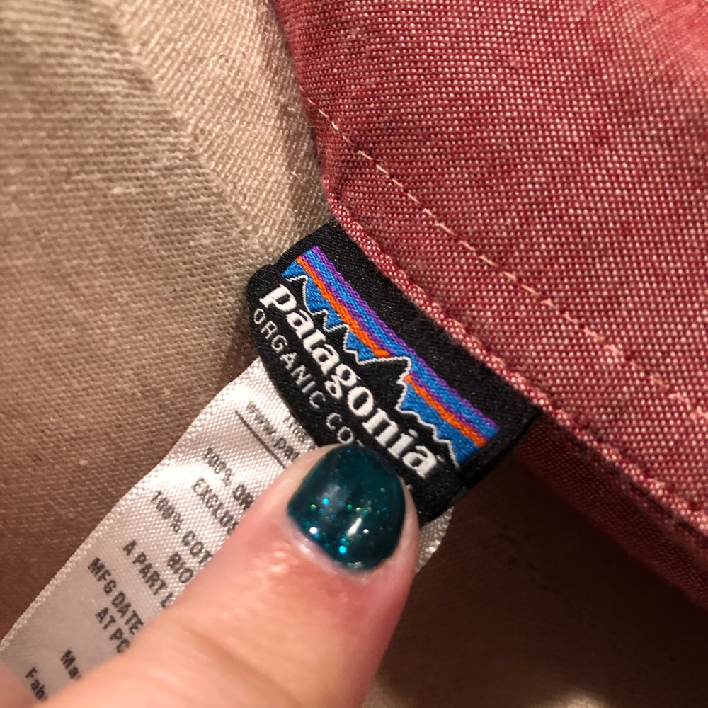 Patagonia red button down shirt sz 10 - Picture 7 of 7